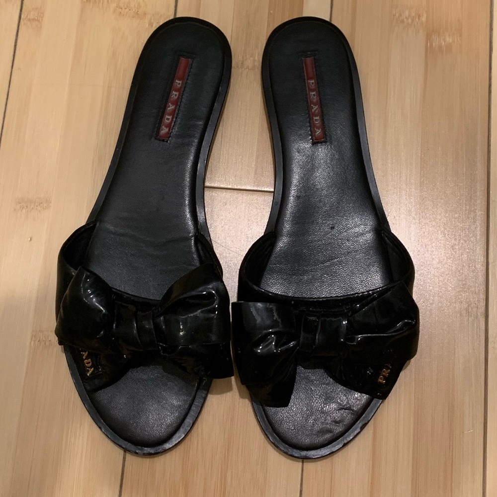 Black Prada flats
